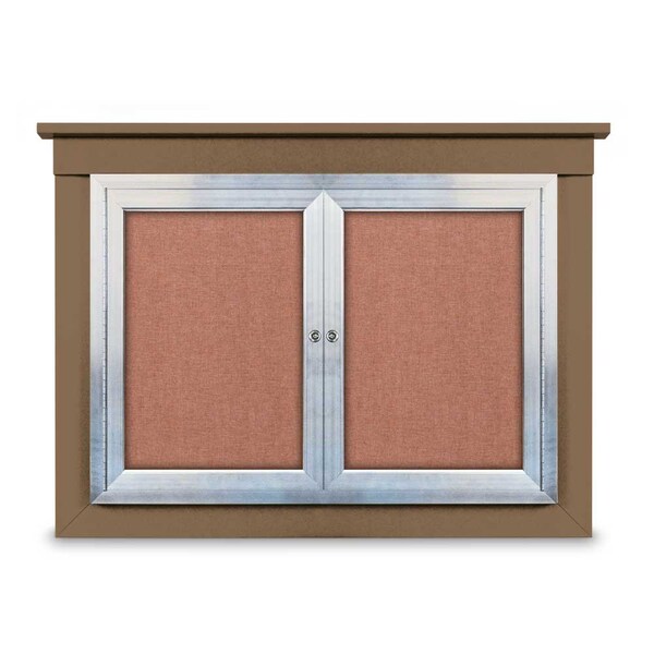 18"x24" 1-Door Enclosed Outdoor Letterboard, Hdr, Black Felt/Bronze